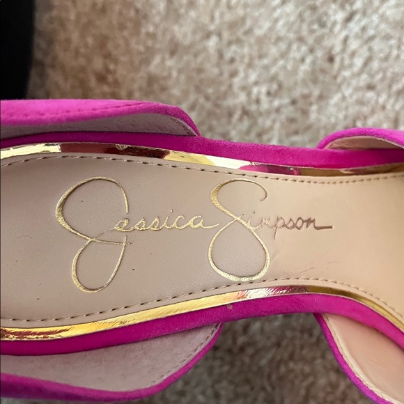 Jessica Simpson Pink Suede Beeya Platform Heels - Picture 7 of 9
